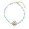 Barse Jewelry Blue Composite Turquoise Gold Tone Celestial Beaded Bracelet