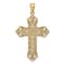 14k Yellow Gold Polished Large Rope Frame Filigree Cross Pendant