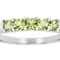 Peridot Square-Cut Band Ring In Sterling Silver