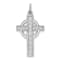 Rhodium Over 14K White Gold Celtic Cross Charm
