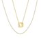 CZ Initial D Tennis Necklace And Pendant Set In 14K Gold Over Brass 4.05ctw