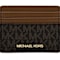Michael Kors Jet Set Travel Large MK Logo Card Case Holder in Brown Multi