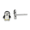 Rhodium Over Sterling Silver Childs Enamel Penguin Post Earrings