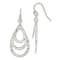 Sterling Silver Polished and Diamond-cut Triple Teardrop Dangle Earrings