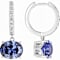 Blue And White CZ Earrings In Platinum-Enhanced Sterling Silver 8.76ctw