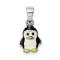 Rhodium Over Sterling Silver Multi-color Enameled Penguin Children's Pendant