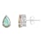 8x5mm Pear Shape Labradorite Rhodium Over Sterling Silver Stud Earrings