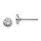 Rhodium Over 14K White Gold 5mm Bezel Set Cubic Zirconia Post Earrings