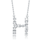 Initial H Mixed Cut CZ Pendant Necklace In Sterling Silver 18 Inch