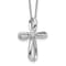 Rhodium Over 14K White Gold Lab Grown Diamond Cross Pendant Necklace