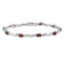 Rhodium Over 14k White Gold Fancy Diamond and Garnet Bracelet