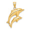 14k Yellow Gold Dolphin Pair Pendant