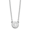 Rhodium Over Sterling Silver Tiny Circle Block Letter C Initial Necklace