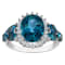 Sterling Silver Oval London Blue topaz and Lab Created White Sapphire
Ring 5.75ctw