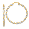 14k Yellow Gold and Rhodium Over 14k Yellow Gold Polished and Twisted 1
11/16" Hoop Earrings