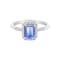 14K White Gold Octagon Tanzanite and Diamond Ring, 1.51ctw