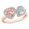 1.95ctw Morganite, Aquamarine And Diamond 10k Rose Gold Ring