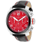 Christian Van Sant Men's Grand Python Red Dial, Black Leather Strap Watch