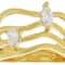 Pear And Marquise Wave Ring With CZ In 18K Gold Over Sterling Silver