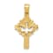 14K Yellow Gold Dove Cross Charm