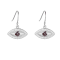 Green Lab Alexandrite Rhodium Over Sterling Silver Evil Eye Earrings