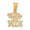 14k Yellow Gold Textured Born To Win Pendant