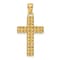 14k Yellow Gold Polished and Textured Cross Pendant