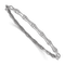 Rhodium Over 14k White Gold 4mm Bamboo Design Diamond Hinged Bangle
