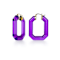 14K Yellow Gold Over Sterling Silver Acrylic Hoops in Purple