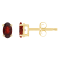 5x3mm Oval Garnet 14k Yellow Gold Stud Earrings
