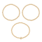 Initial I CZ Beaded Bracelet Set In 14K Gold Over Brass 0.10ctw