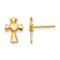 14k Yellow Gold Children's Heart Cross Stud Earrings