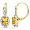 Citrine, White Topaz and Diamond 14K Yellow Gold Earrings 2.28ctw