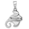 Rhodium Over Sterling Silver Polished Cownose Stingray Pendant