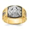 10K Two-tone Yellow and White Gold Men's Enameled and Diamond Blue Lodge
Masonic Ring 0.15ctw