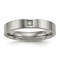White Cubic Zirconia Titanium 4mm Men's Band Ring