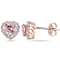 Morganite and Diamond 10K Pink Gold Earrings 1.09ctw