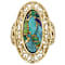 Multi-Color Blended Turquoise Oval Solitaire Ring In 18K Gold Over
Sterling Silver 20x8mm