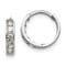 Rhodium Over 14K White Gold Cubic Zirconia Children's Hinged Hoop Earrings