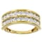 Moissanite 14k yellow gold over sterling silver multi row ring 1.08ctw DEW
