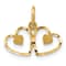 14k Yellow Gold Satin and Diamond-Cut Heart pendant