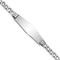 Rhodium Over 14k White Gold Soft Diamond Shape Cuban Link ID Bracelet