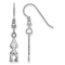 Rhodium Over Sterling Silver LogoArt Alpha Chi Omega Small Dangle Earrings