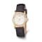 Charles Hubert Ladies IP Plated Crystal Bezel Black Leather Watch