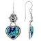 Blended Blue Turquoise And Lapis Lazuli Heart Sterling Silver Dangle
Earrings 14x13mm