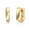 Geometric Rectangle Mini Hoop Earrings In 14K Gold Over Brass