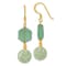 14K Gold Over Sterling Silver Hexagon Aventurine and Swirl Jadeite
Dangle Earrings