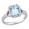 Aquamarine and Diamond 14K White Gold Ring 2.10ctw