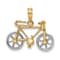 14k Two-tone Gold 3D Bicycle with Moveable Tires Charm