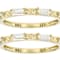 Moissanite Baguette Stackable Ring Set Of 2 In 14K Gold Over Sterling
Silver 0.72ctw DEW